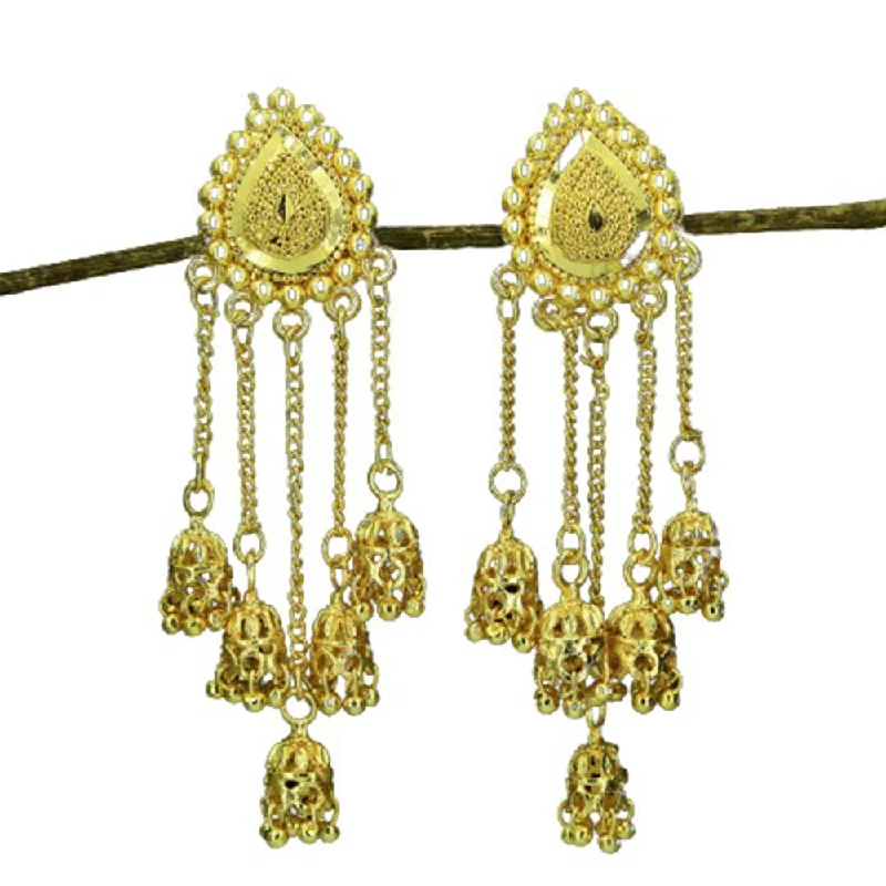 minimalist earrings for women-Mahavir Gold Plated Dangler Earrings