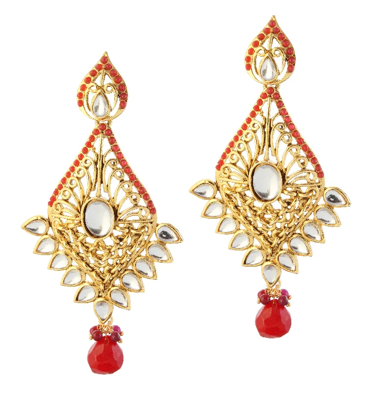 multi-color earrings for women-Amina Creation Gold Plated Dangler Earrings