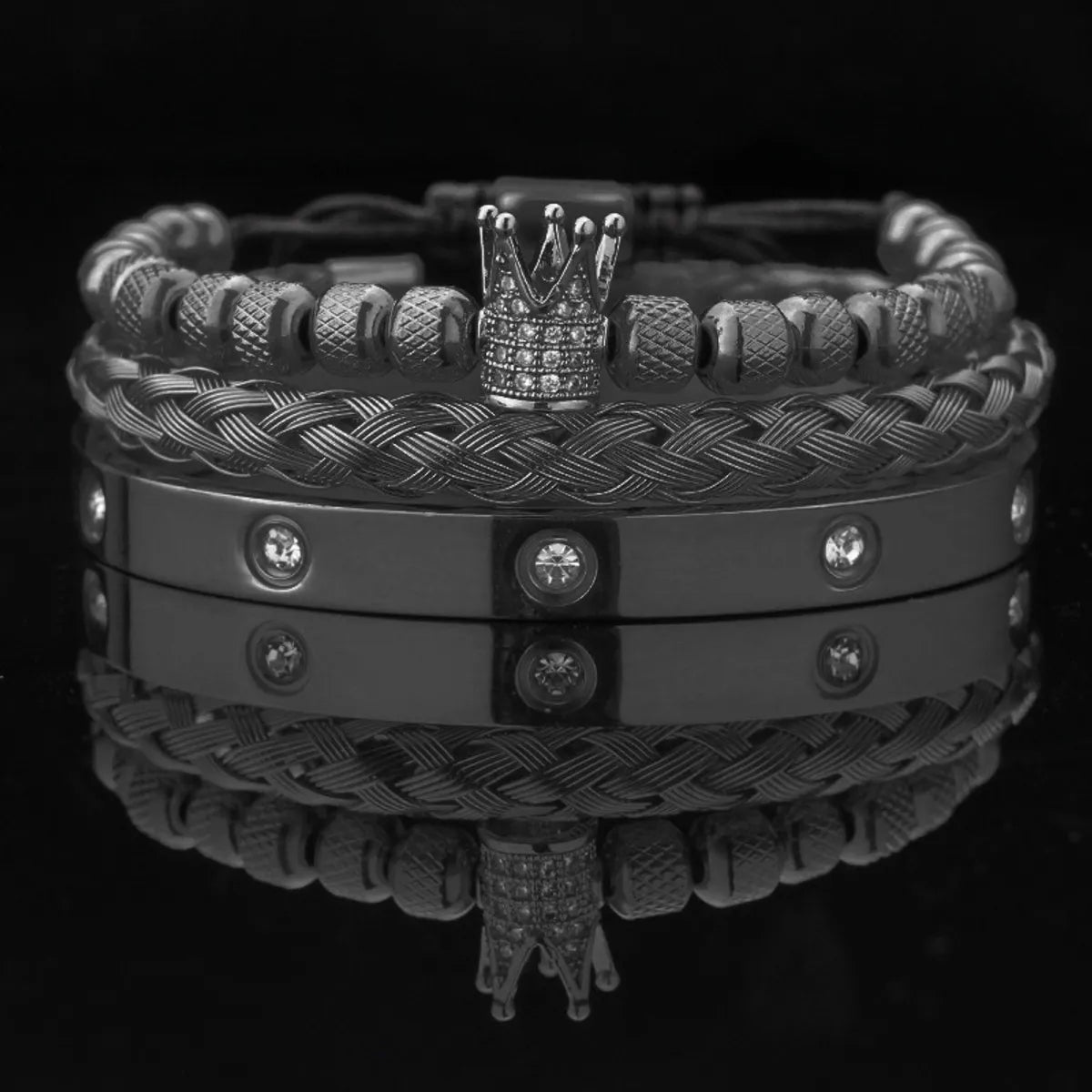 Black Crown with Black Zirconium with Card Bracelet