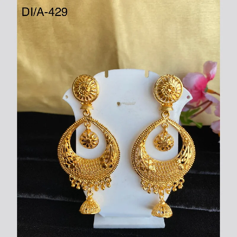 vintage earrings for women-Mahavir Gold Plated Dangler Earrings