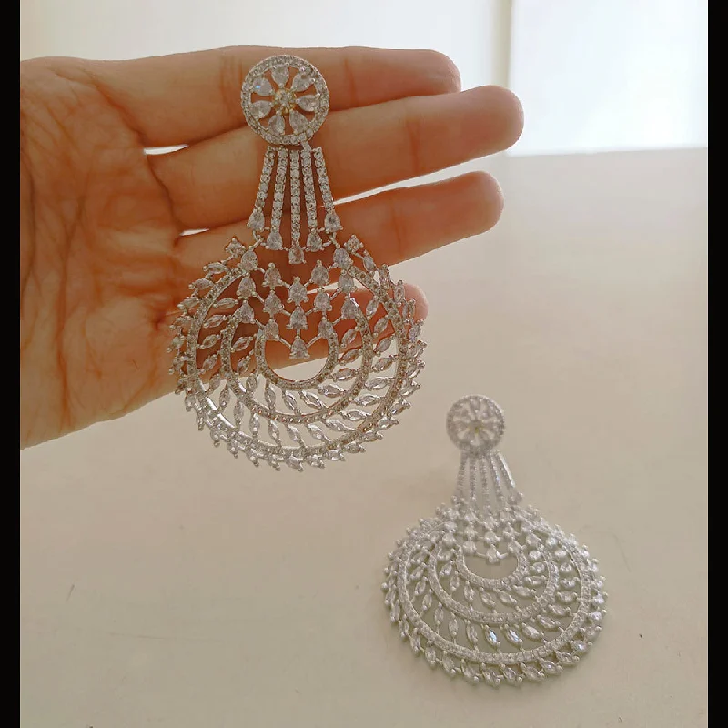 long dangly earrings for women-Manisha Jewellery Silver Plated AD Stone Dangler Earrings