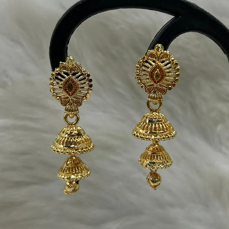 gold earrings for women-Infinity Jewels Gold Plated Jhumki Earrings