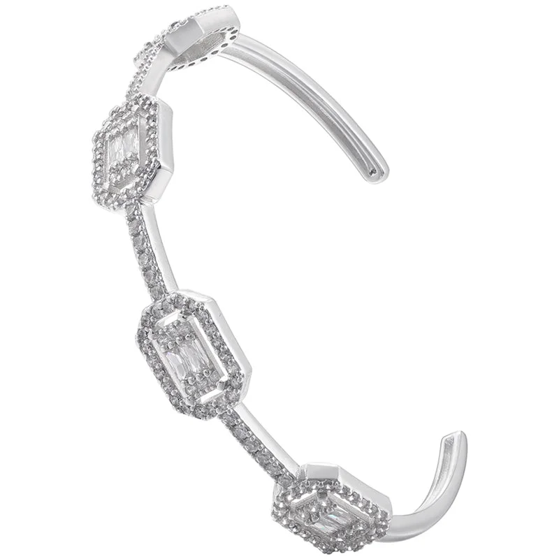 White Gold Color White Diamond Bracelet