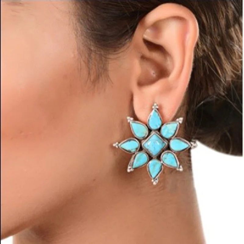 beaded earrings for women-Silver Mountain 925 Sterling Silver Stud Earrings