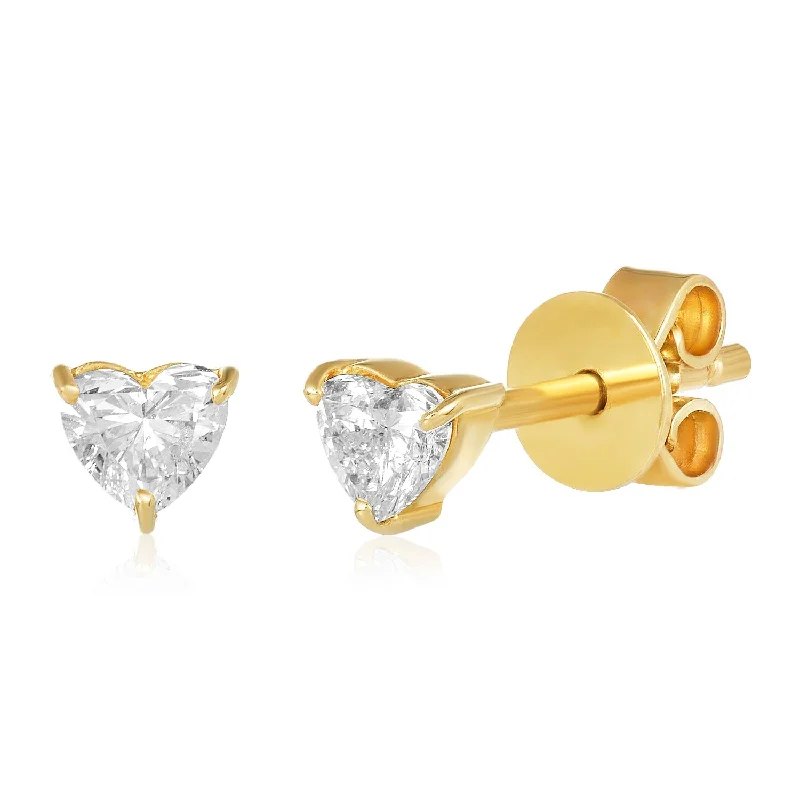 vintage earrings for women-Heart Fancy Shape Diamond Studs