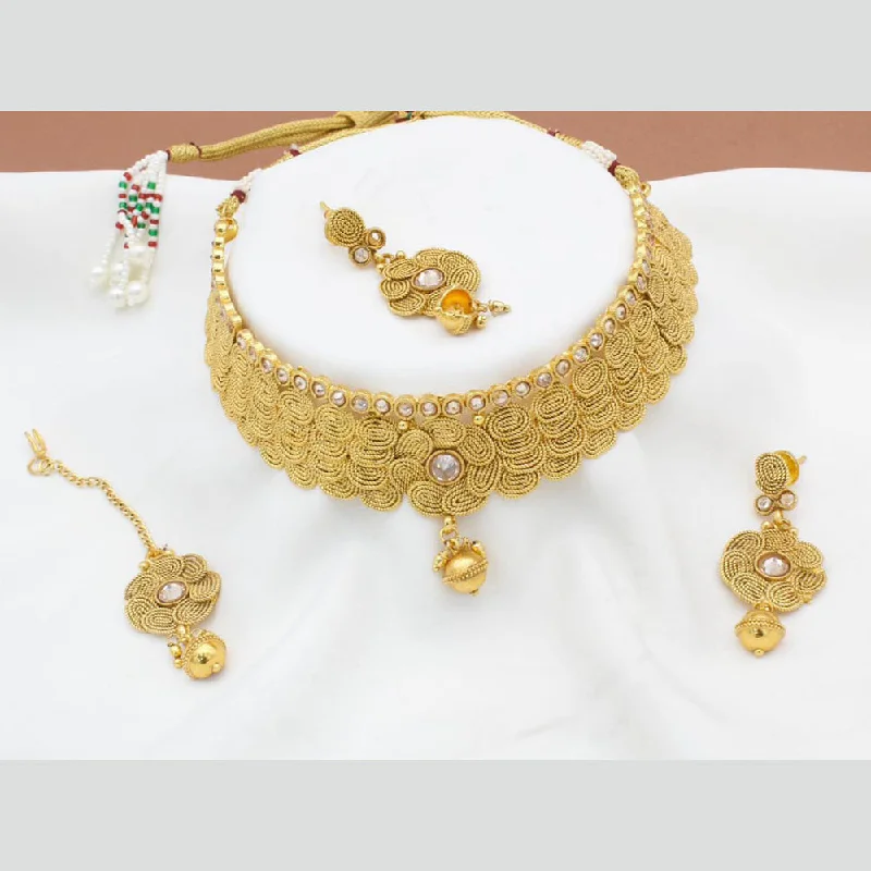 turquoise necklaces for women-Manisha Jewellery  Gold Plated  Necklace Set