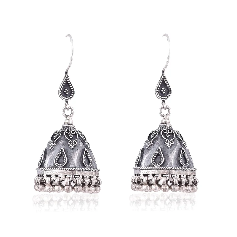 hoop earrings for women-Silver Mountain Sterling Silver oxdised earring