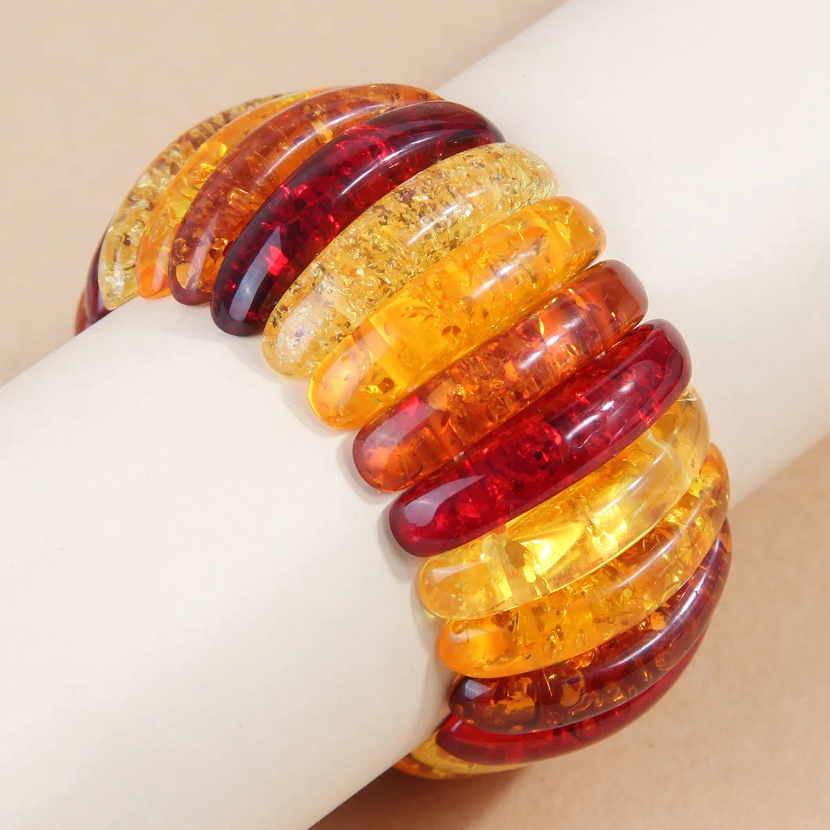 fashion bangles for women-Exaggerated Ethnic Style Color Block Resin Women's Bangle