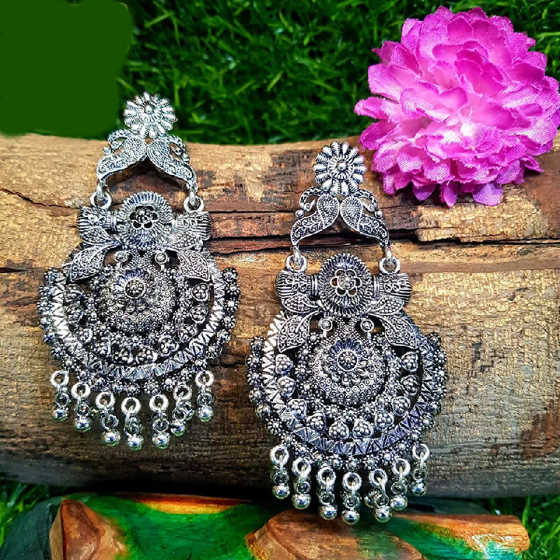 minimalist earrings for women-Shreeji Oxidized Plated Dangler Earrings - 10101003SL