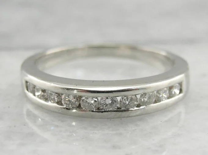 modern engagement rings for women-Luxurious and Weighty: Platinum and Diamond Wedding Band