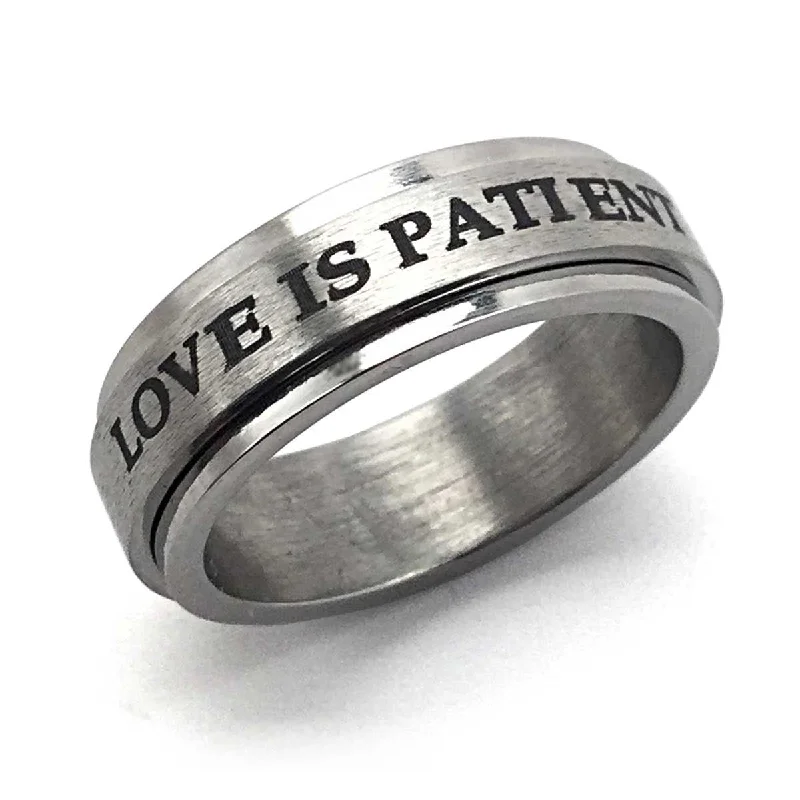 ruby rings for women-Love Is Patient Ring