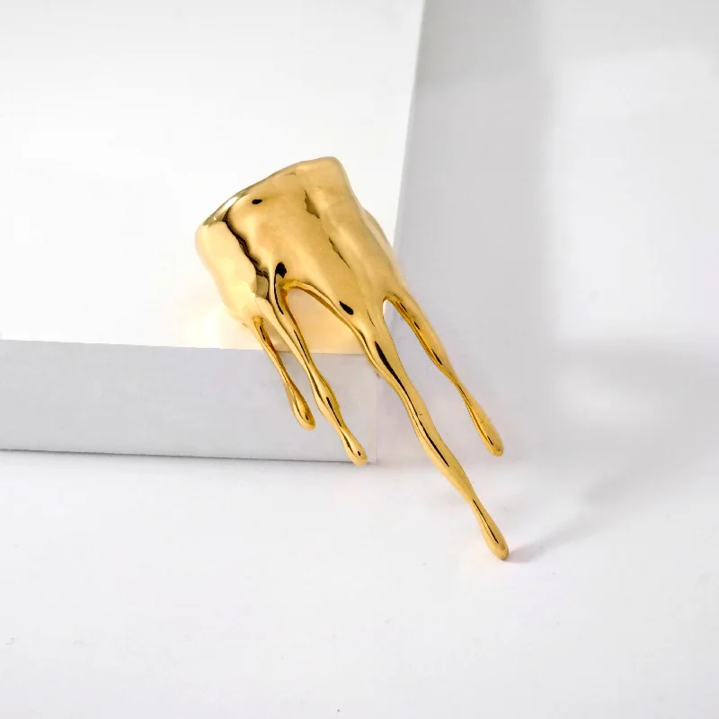 statement rings for women-Dripping Large Ring