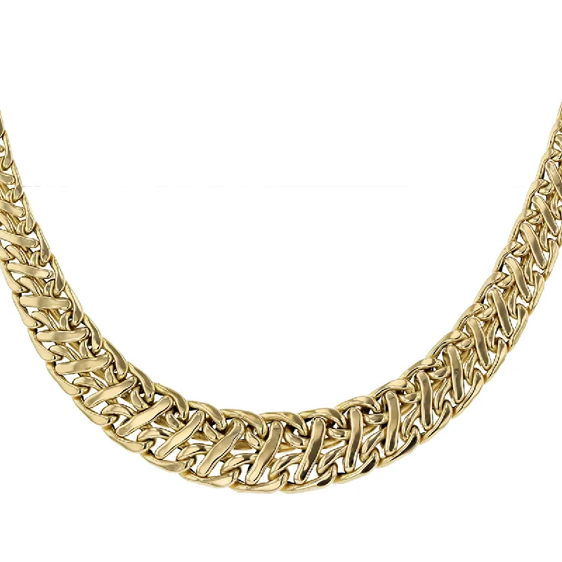 layered gold necklaces for women-14K Gold Tapered Interwoven 16-Inch Necklace