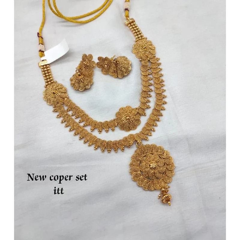 contemporary necklaces for women-Akruti Collection Gold Plated Necklace Set