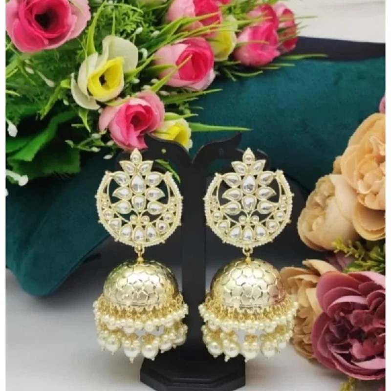 layered earrings for women-Akruti Collection Gold Plated Jhumki Earrings