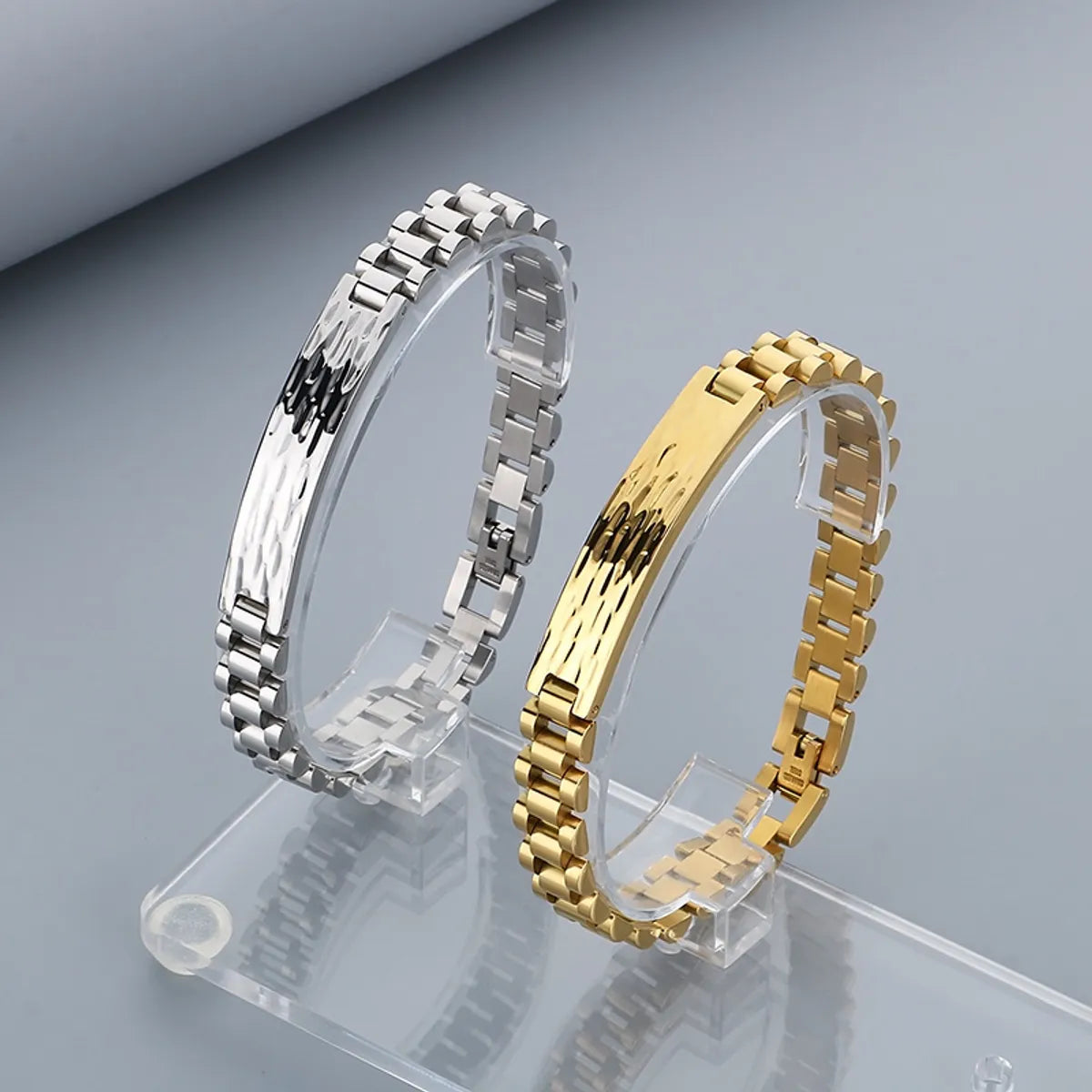 colorful bangles for women-Simple Style Solid Color 304 Stainless Steel Plating 18K Gold Plated Men'S Bangle