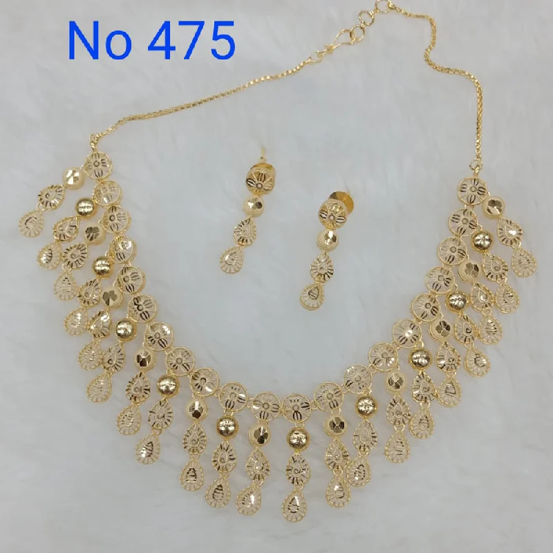 beach necklaces for women-Sunrise Gold  Forming  Necklace Set