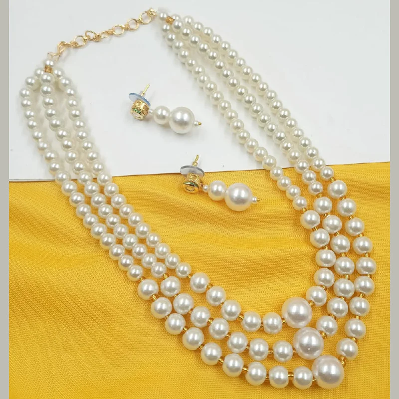 celestial necklaces for women-Padmawati Bangles Gold Plated Pearl Necklace Set