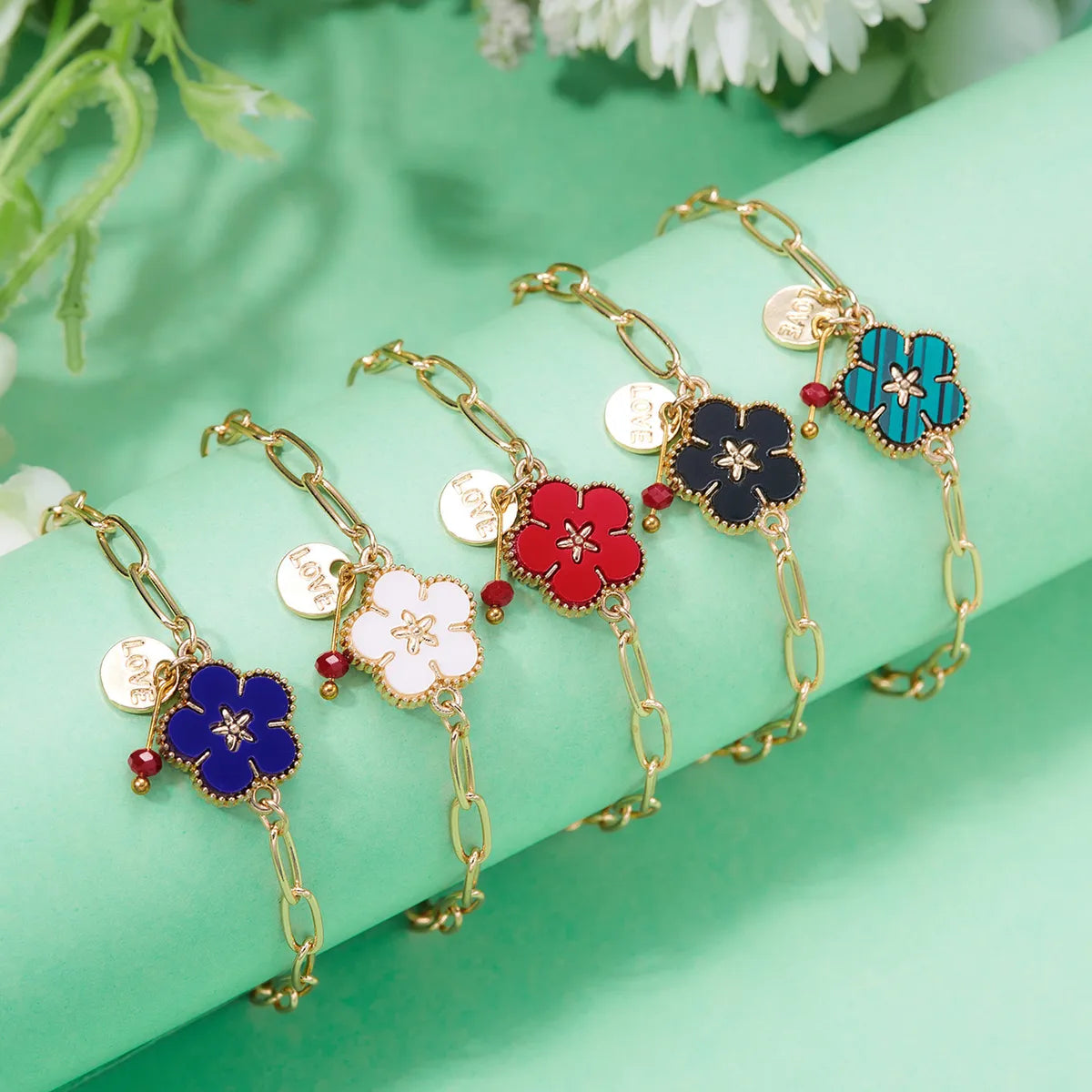 trendy bracelets for women-Sweet Flower Alloy Plating Women's Bracelets