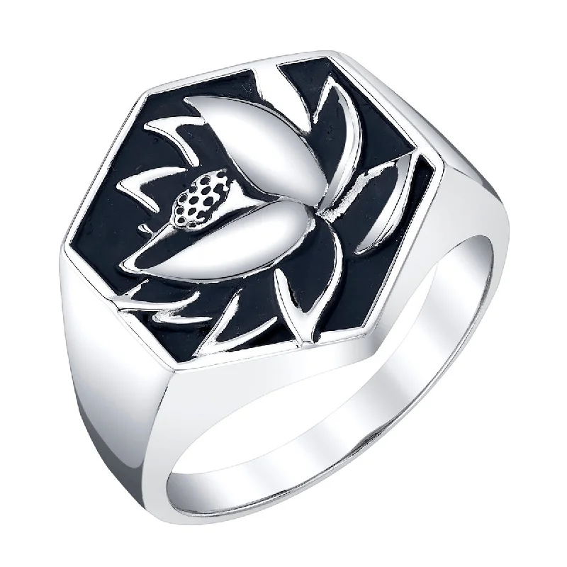 unique engagement rings for women-Magic: The Gathering X RockLove Black Lotus Signet Ring