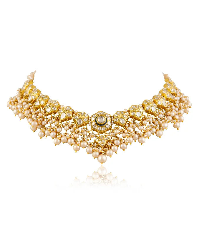 gold chain necklaces for women-Atifa Polki Necklace