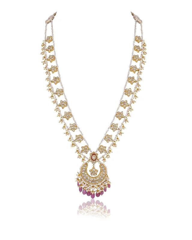 dainty necklaces for women-Ashi Polki Long Necklace