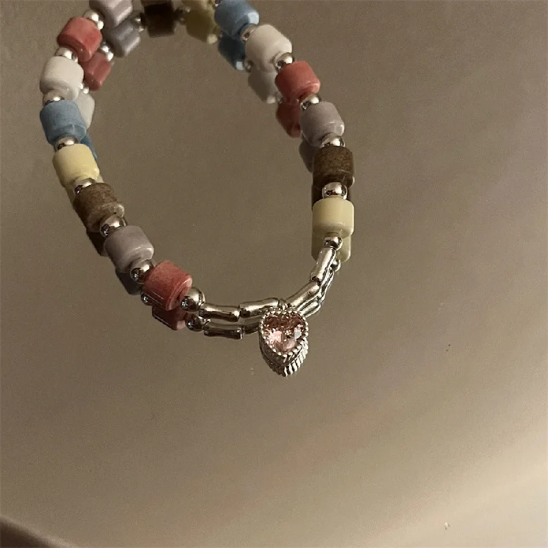 birthstone bracelets for women-Sweet Heart Shape Alloy Plating Women's Bracelets