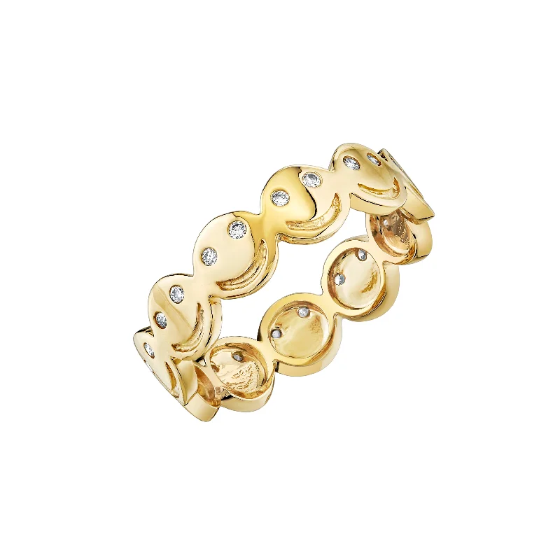 chain rings for women-Smiley Face Band