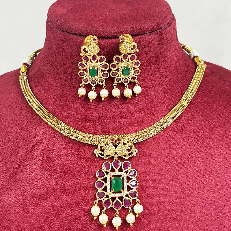 trendy necklaces for women-Diksha Collection Gold Plated Necklace Set