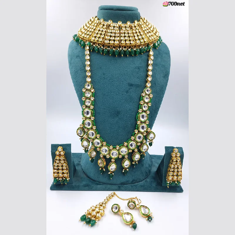 turquoise necklaces for women-JCM Gold Plated  Kundan Necklace Combo Set