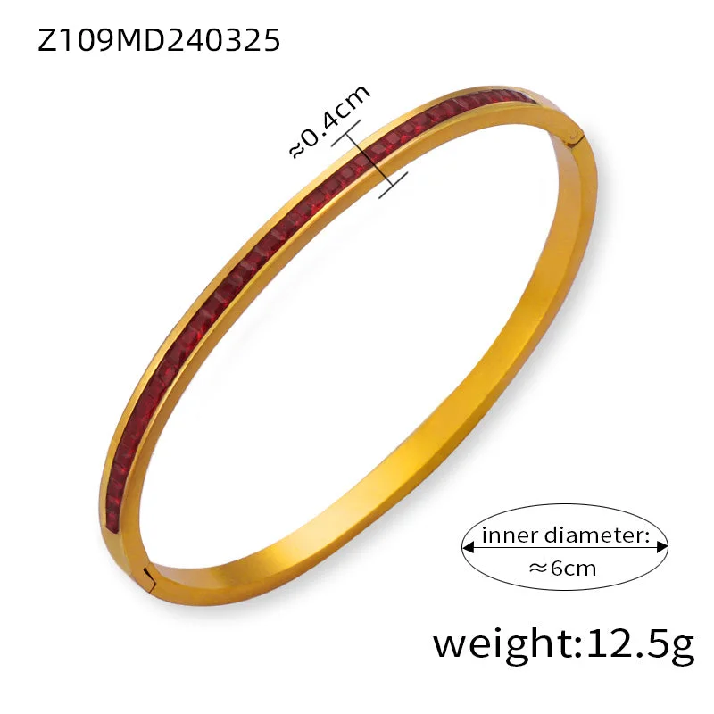 Z109-Gold Red Diamond Bracelet