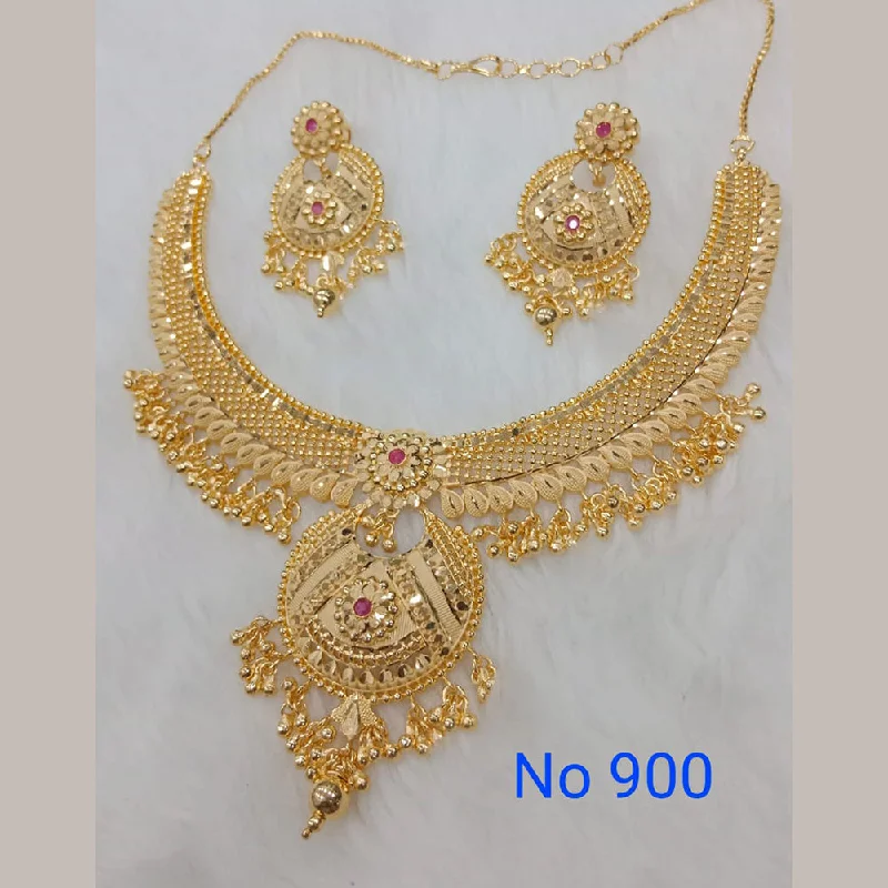 luxury gold necklaces for women-Sunrise Gold  Forming  Necklace Set