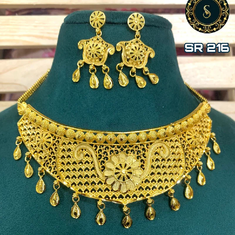 cross necklaces for women-Siara Collections Forming Gold Necklace Set