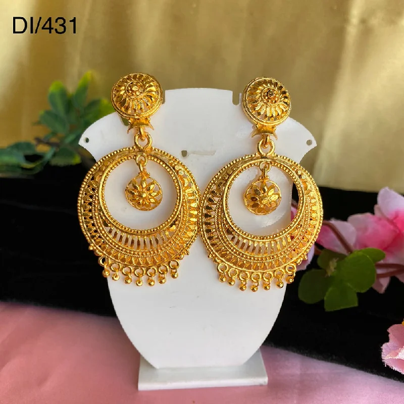 birthstone earrings for women-Mahavir Gold Plated Dangler Earrings