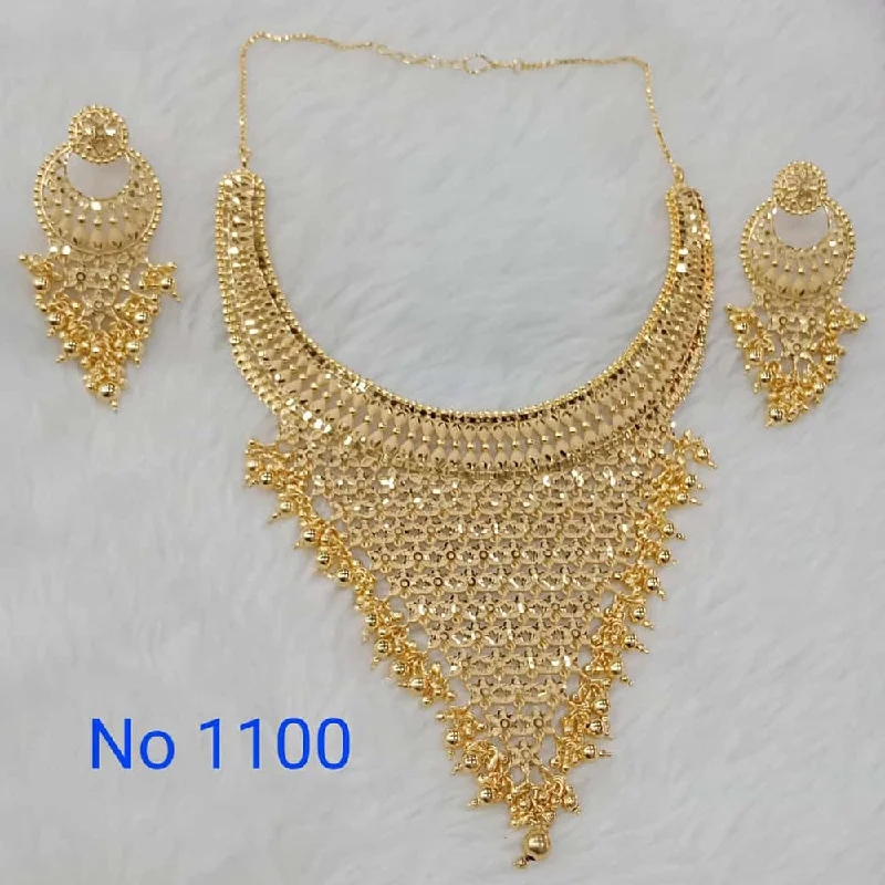 art deco necklaces for women-Sunrise Gold  Forming  Necklace Set