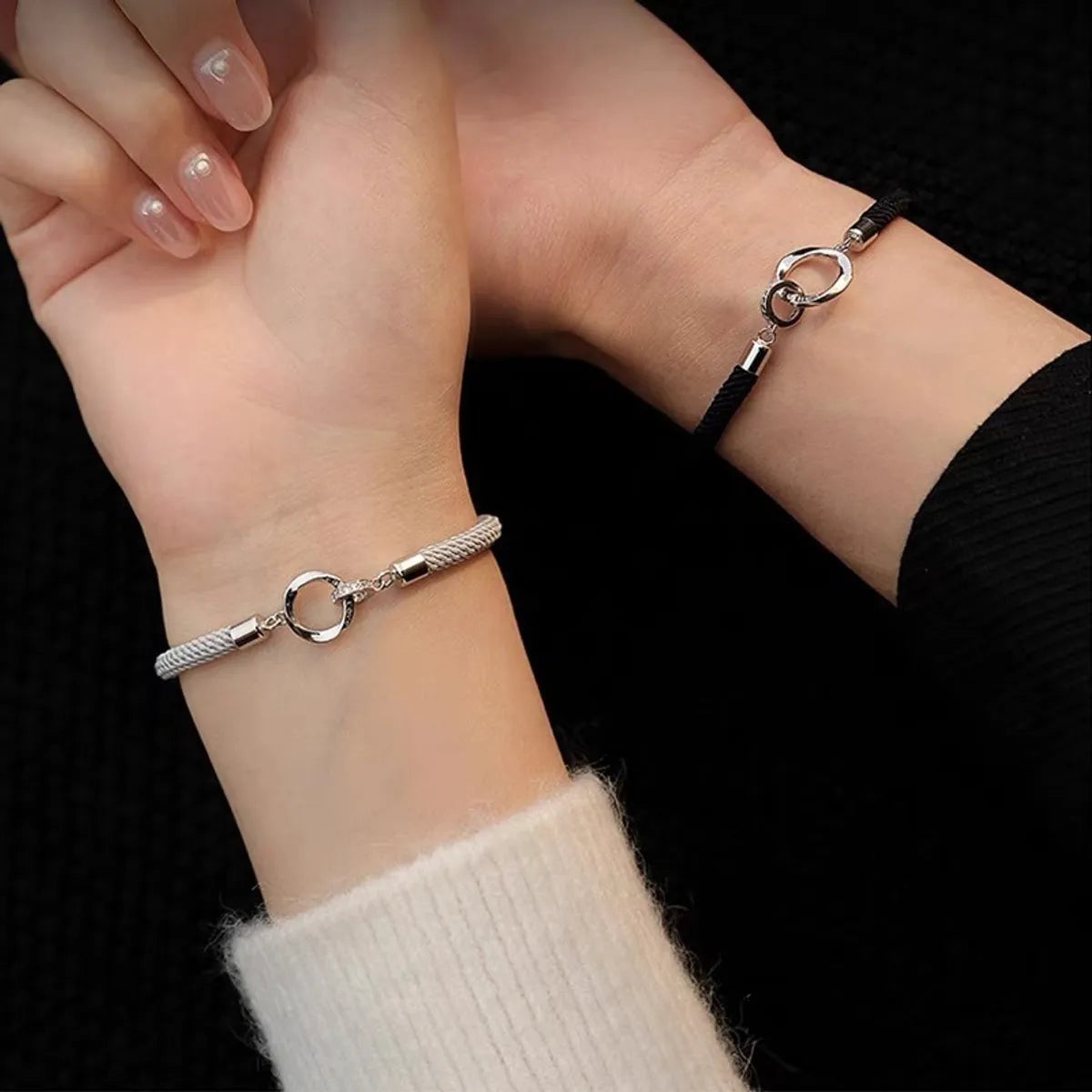 chain bracelets for women-Casual Geometric Sterling Silver Plating Bracelets