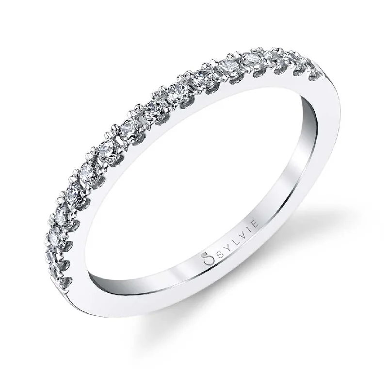 alternative engagement rings for women-Sylvie Classic Wedding Band BS1084