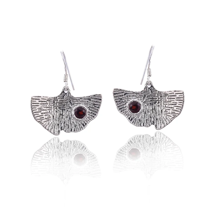 personalized earrings for women-Silver Mountain 925 Silver Garnet Earring