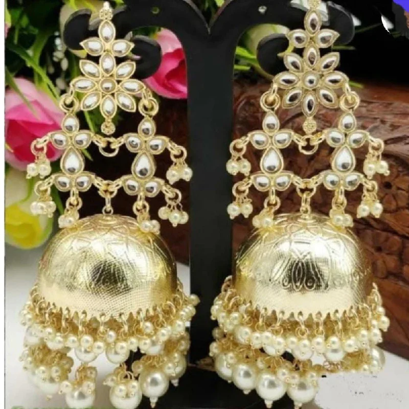 designer earrings for women-Manisha Jewellery Gold Plated Jhumki Earrings