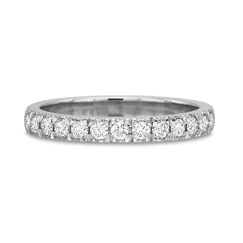 lab-grown diamond engagement rings for women-New Aire Half Round Diamond Wedding Band