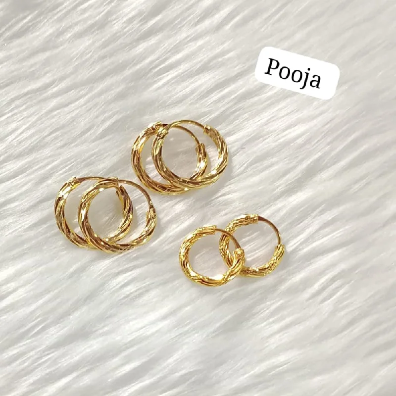 gemstone earrings for women-Pooja Bangles Gold Plated Bali Earrings