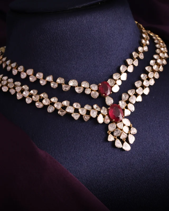 crystal necklaces for women-Akansha Polki Necklace