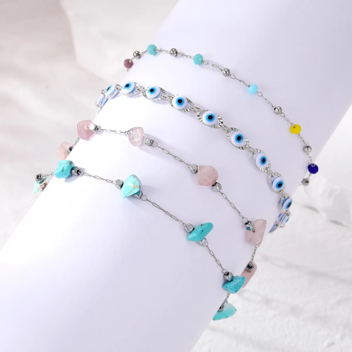 chain bracelets for women-Casual Irregular Devil's Eye Alloy Turquoise Stone Unisex Bracelets 1 Piece