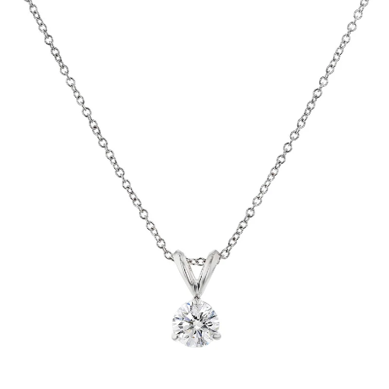 diamond necklaces for women-14K White Gold Diamond Pendant Necklace