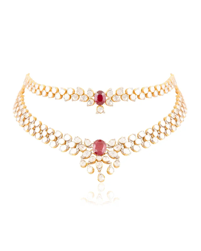 celestial necklaces for women-Bella Polki And Diamond Necklace