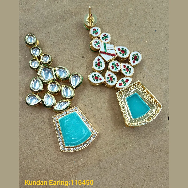 gemstone hoop earrings for women-Padmawati Bangles Gold Plated Kundan Stone Dangler Earrings