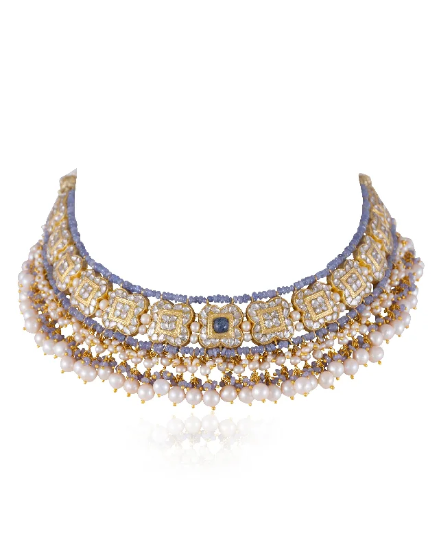 diamond necklaces for women-Arya Polki Necklace