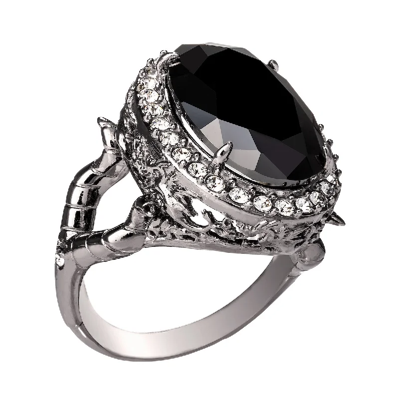 chain rings for women-Disney X RockLove SLEEPING BEAUTY Maleficent Crystal Ring