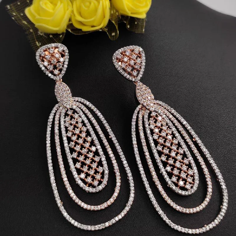 bridal earrings for women-Manisha Jewellery American Diamond Earrings