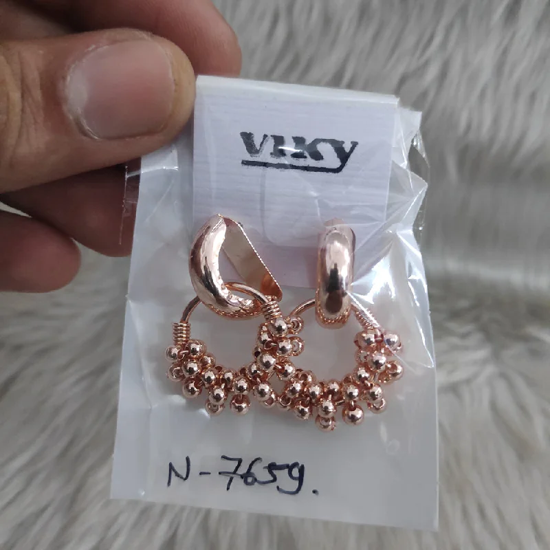 pearl drop earrings for women-Viky Rose Gold Plated Dangler Earrings